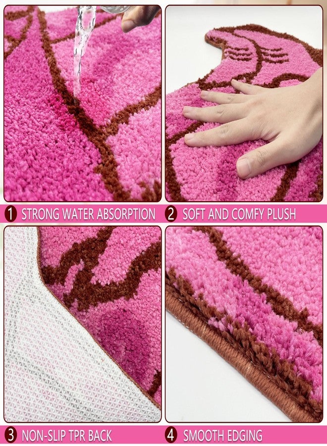 Hexagram Cowgirl Bathroom Rug, Western Bathroom Decor for Girl, Cute Bath Mat Indoor, Pink Non Slip Strong Absorbent Soft Washable Round Bath Mat for Tub, Bathtub, Shower Room, Bedroom - Image 5