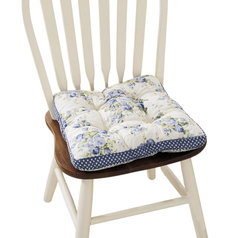 Huierxun Boho Cotton Quilted Chair Cushion for Dining Chairs Non Slip Soft Comfortable Chair Pads with Ties Patchwork Printed Seat Cushion for Kitchen Chairs Office Chairs Pattern H16x16 - Image 2