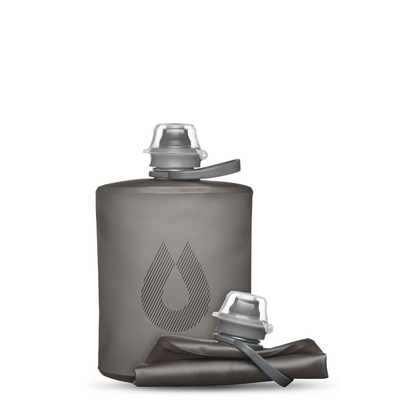 HydraPak Stow Collapsible Water Bottle â€“ 500ml â€“ Ultralight, Leak-Proof, BPA-Free, Filter Compatible Travel & Hiking Flask - Mammoth Grey - Image 1
