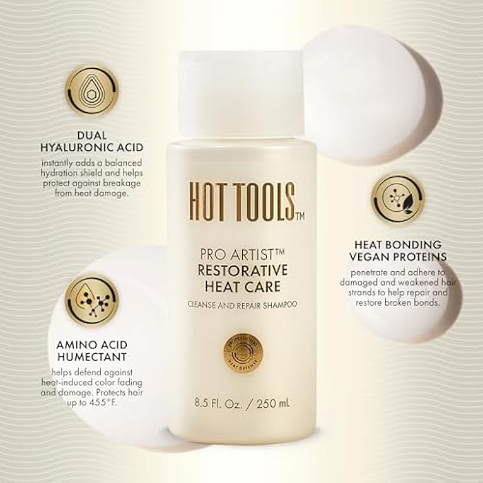 HOT TOOLS™ Pro Artist Heat Protection Shampoo and Conditioner Set | Cleanse, Repair and Strengthen Heat-Styled Hair - Image 3