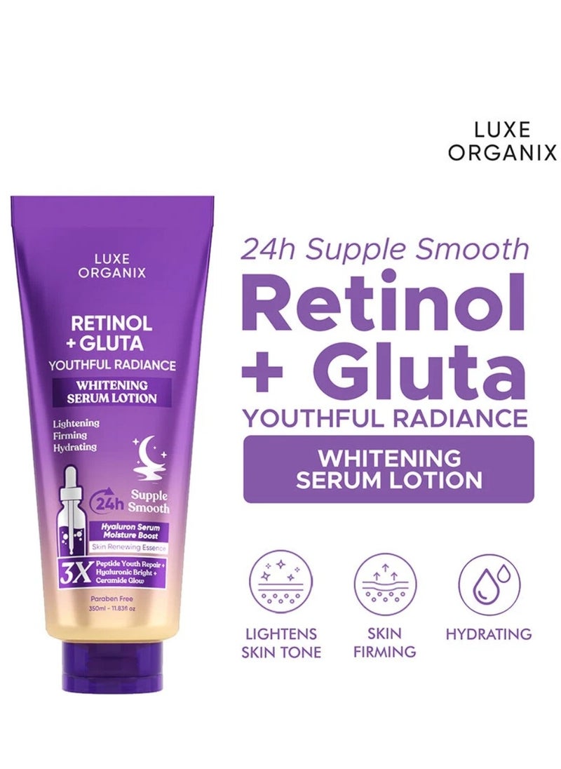 LUXE ORGANIX - Retinol + Gluta Youthful Radiance Whitening Serum Lotion 350Ml - Image 1
