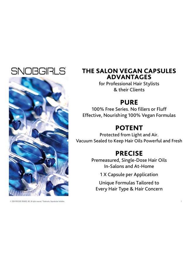 SNOBGIRLS Hydramend Salon Vegan Hair Oil Intense Hydration & Repair For All Hair Types Of Dry Damaged Hair. Hair Serum With Argan Oil & Hair Vitamins - 15 Hair Oil Capsules  - Image 3