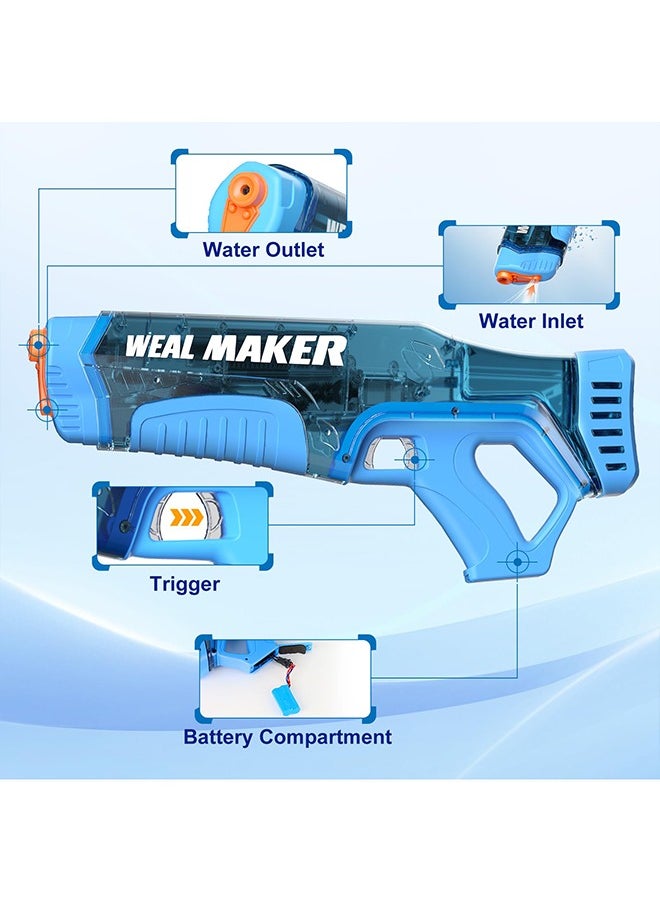 Powerful Electric Water Gun for Kid/Adult(Rifle), Automatic Auto Pulse Shooter Water Guns with 200 Ammos, Squirt Guns Blaster for Summer Pool/Beach Toys(Blue)