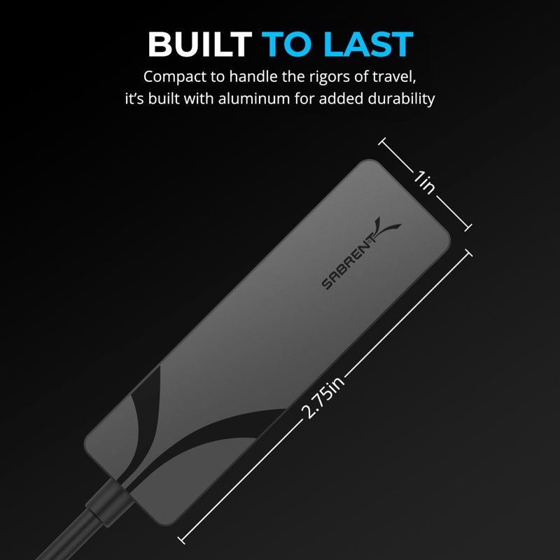 SABRENT USB-C to 5G Ethernet Adapter â€“ 5GbE Optimized, USB 3.1 Gen 1+ Required, Clear Compatibility, Aluminum Body, Plug-and-Play for Data-Capable USB-C Devices (NT-C5GA) - Image 5