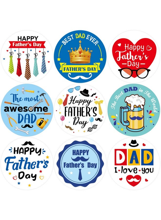 ceiba tree Happy Fathers Day Stickers 500 Pcs Father’S Day Sticker Sheets Round Labels For Gift Decorations - Image 2