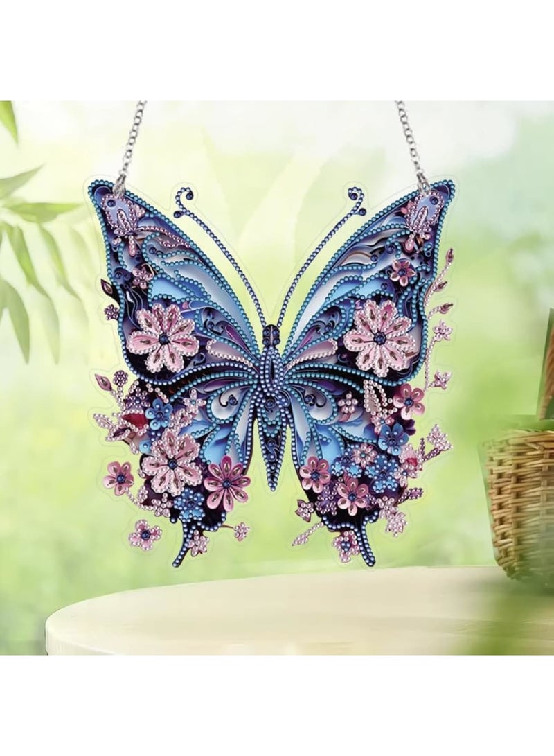 Barakah أطقم رسم الماس للبالغين للمبتدئين، طقم رسم الماس المعلق DIY، 9.2x9.7 بوصة فراشة DIY أطقم فن الماس 5D، طقم رسم الزخرفة من الكريستال الخاص - Image 1