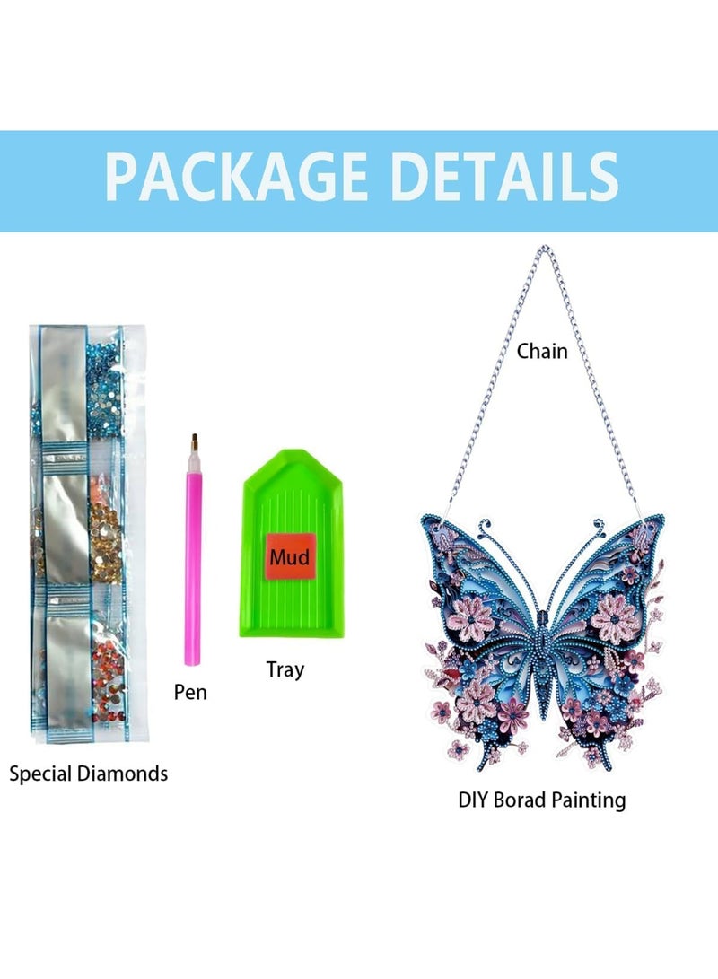Barakah أطقم رسم الماس للبالغين للمبتدئين، طقم رسم الماس المعلق DIY، 9.2x9.7 بوصة فراشة DIY أطقم فن الماس 5D، طقم رسم الزخرفة من الكريستال الخاص - Image 2