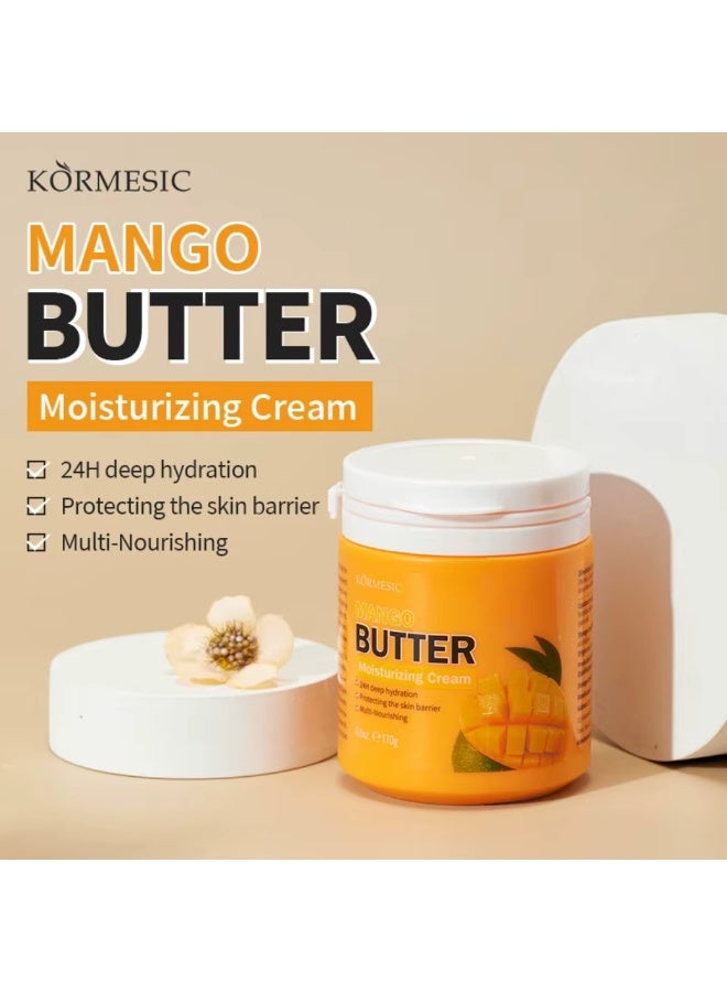 Kormesic 170g Mango Butter Moisturizing Cream Whitening Anti Dark Spot Aging Wrinkle Face Body Whitening Cream Rich Nourishing Formula Softens and Smooths Non Greasy Daily Butter Moisturizer - Image 3
