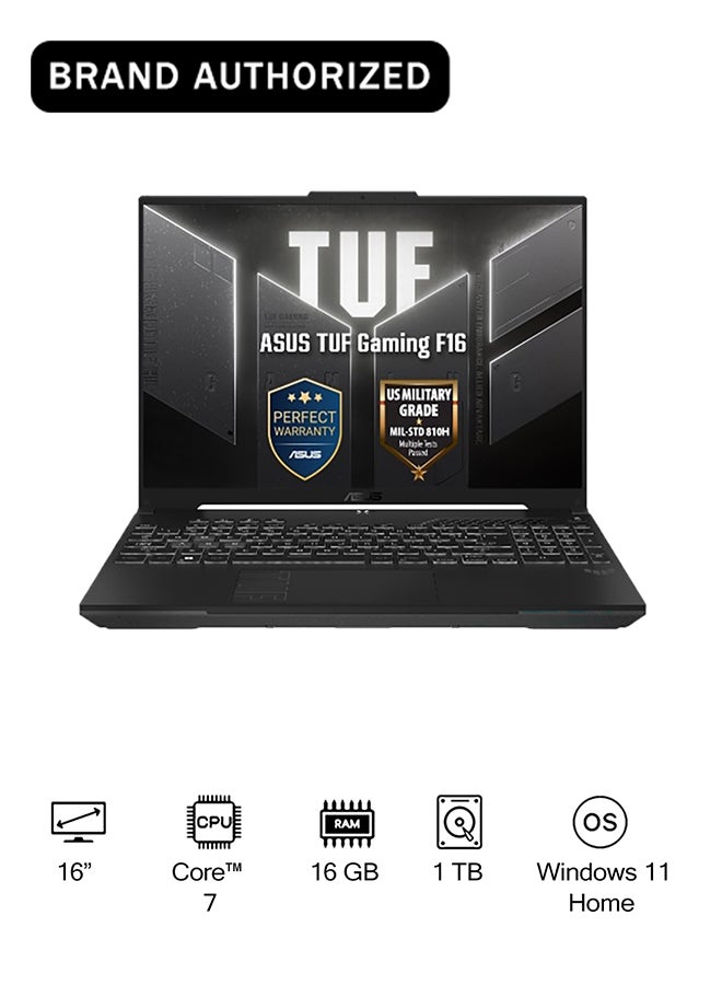 ASUS TUF Gaming F16 Laptop With 16-Inch Display, Intel Core 7 240H Processor/16GB RAM/1TB SSD/Windows 11 Home/NVIDIA GeForce RTX 4050 Mecha Gray - Image 1