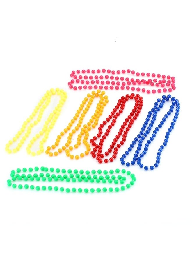 BinaryABC Neon Beads Beaded Necklace for 70s 80s Halloween Party Dress Accessories 6pcs(6 color) - Image 4