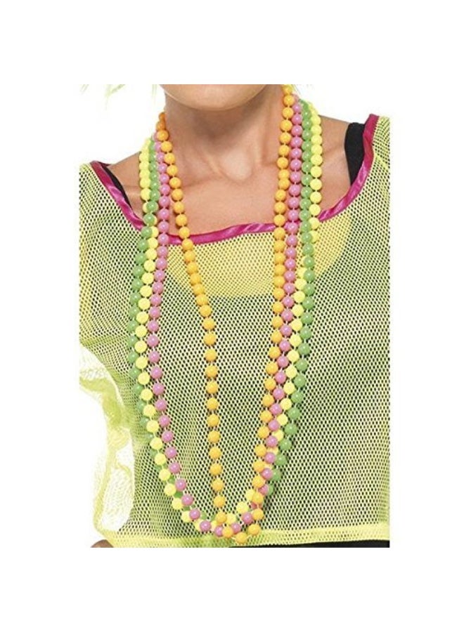 BinaryABC Neon Beads Beaded Necklace for 70s 80s Halloween Party Dress Accessories 6pcs(6 color) - Image 2