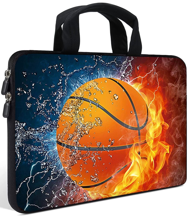 AMARY 11.6" 12 inch Laptop case Neoprene Notebook Carrying Pouch Chromebook Sleeve Ultrabook Case Tablet Cover Fit Apple MacBook Air HP DELL Lenovo Asus Samsung (Hot Basketball) - Image 1