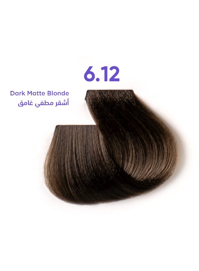 1B Hair Color Cream #6.12 Dark Matte Blonde – Permanent Cool Blonde Hair Dye with Tress Tones Tyrosine Complex | 100ml | Ash-Iridescent Pigment | Long-Lasting Anti-Brass Color for Dark Blonde Hair - Image 1