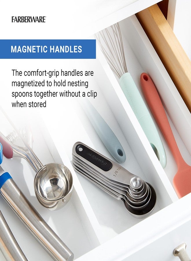 Farberware Professional Stainless SteelMeasuring Spoons Precision and Ease in Every Scoop, Features Magnetic Handles for Easy Storage, Dishwasher Safe - Image 4
