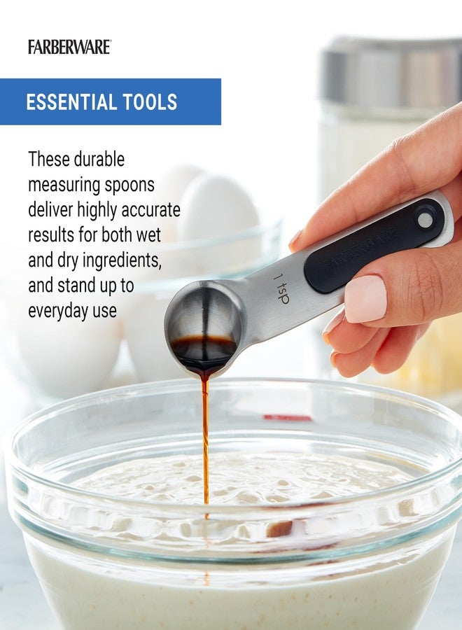 Farberware Professional Stainless SteelMeasuring Spoons Precision and Ease in Every Scoop, Features Magnetic Handles for Easy Storage, Dishwasher Safe - Image 5