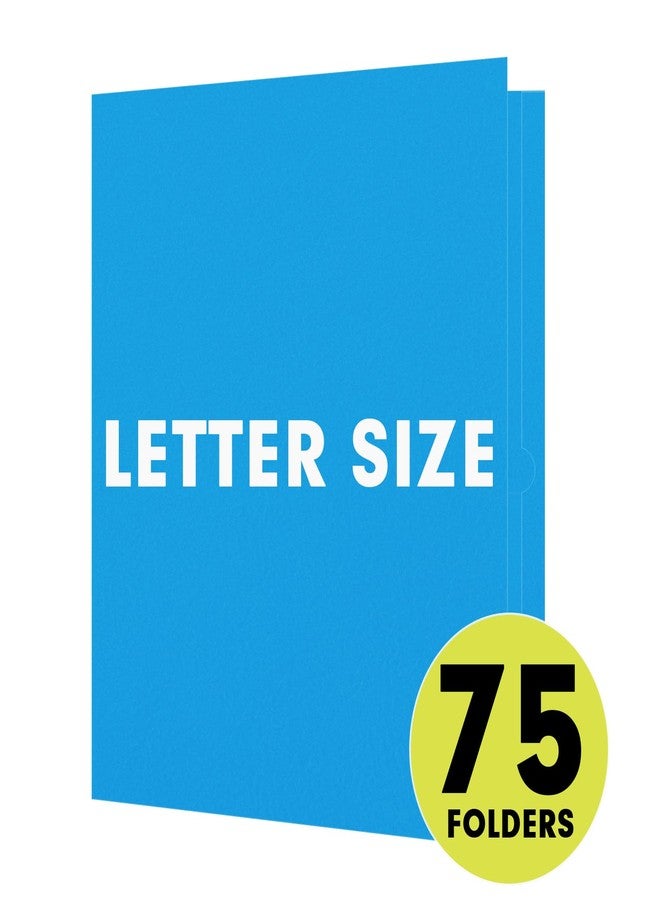 RAZCC Two Pocket Folders, RAZCC 75 Pack 2 Pocket Folders Fit Letter Size Paper, Paper Folders with Pockets for School Office Business Home, Blue - Image 4