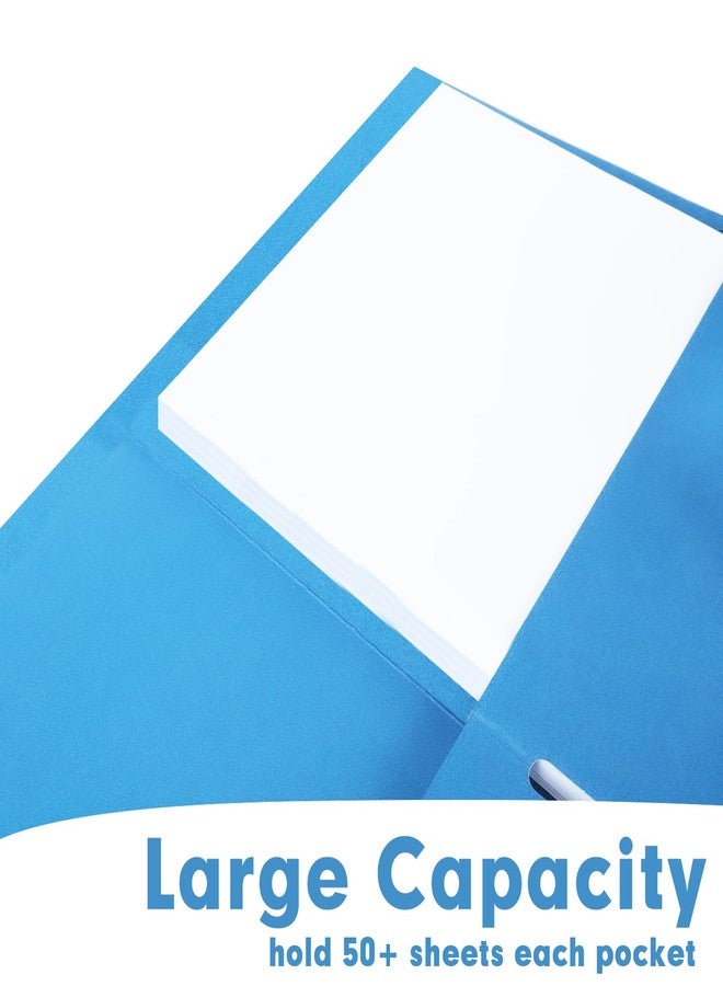 RAZCC Two Pocket Folders, RAZCC 75 Pack 2 Pocket Folders Fit Letter Size Paper, Paper Folders with Pockets for School Office Business Home, Blue - Image 5