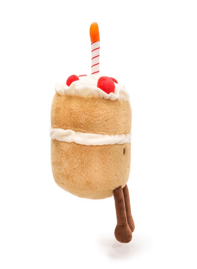 WEIGEDU Cake Stuffed Animal Plush Toy Cute Food Pillow with Candle and Legs Soft Dessert Plushie Gift for Kids Party Decor 17.7 Inch - Image 3