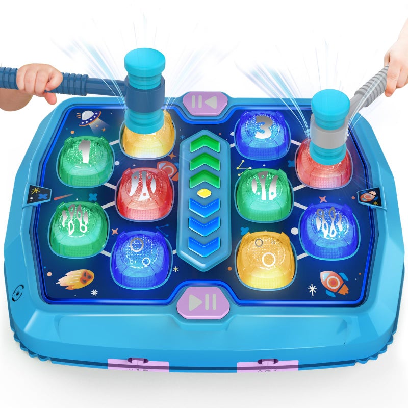 TooLion Whack Game Mole Toys for 3 4 5 6 Year Old Boys Pounding Toys for Age 24 3 Modes Light Interactive Toddlers Toy with 2 Hammer Baby Toy Gifts for Early Learning Birthday Gift for Toddler Boy Girl - Image 4