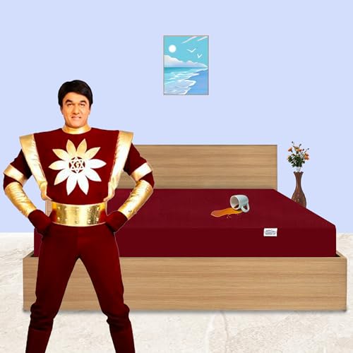 GADDA CO Cotton Feel Waterproof Mattress Protector for King Bed | Ultra Soft Terry Fabric | Breathable & Hypoallergenic Mattress Cover | 72x84 inch (6x7 ft) – Maroon, Pack of 1 - Image 3