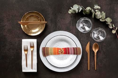ACCENTHOME 100% Cotton Salsa Stripe Napkin Set of 12 18x18 inch Red/Rust Multicolour Dinner Napkins - Washable Soft Premium Hotel Quality Reusable Perfect Table Linen for Family Dinners Weddings - Image 4