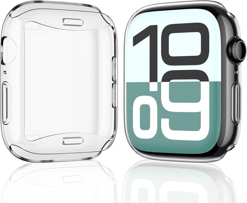 OJOS Case with Screen Protector Compatible with Apple Watch 10 (2024) 42mm, Slim Guard Bumper, Full Coverage Soft TPU Protective Cover, Clear - Image 1