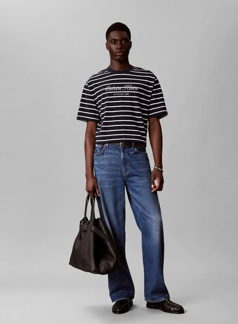 Calvin Klein Jeans Relaxed Cotton Piqué Stripe T-Shirt