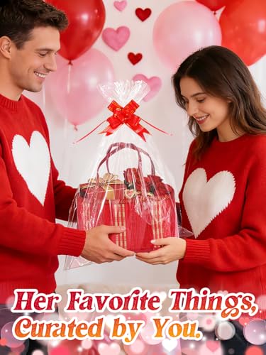 MADHOLLY 4Set Large Sturdy Bamboo Baskets for Gifts Empty - Hold 15 lbs Each, Easy to Assemble, Rustic Wrapping Basket Kit for Graduations/Mother's Day/Birthday/Baby Shower/Wedding/Housewarming, Red - Image 5