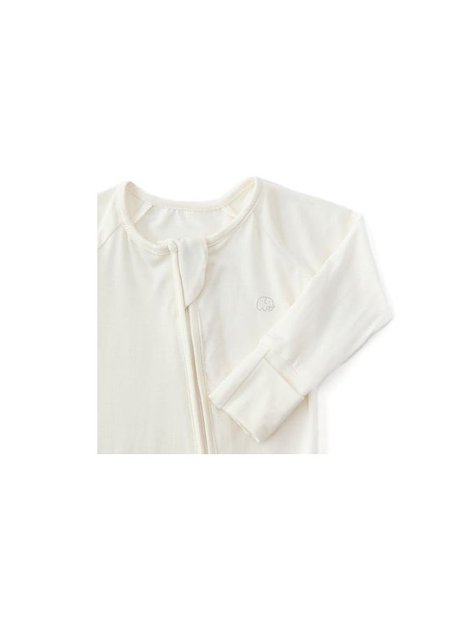 Anvi Baby - Organic Zipper Romper- Daisy White 95% Bamboo 5% Spandex 0-3 months - Image 1
