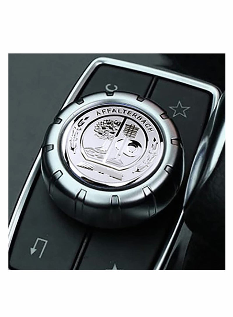 غطاء ملصقات أزرار التحكم في الوسائط المتعددة لمركز التحكم المعدني المعدل لمرسيدس بنز A B E GLK GLA CLA GLE ML GL (زر 29 مم، فضي) - Image 1