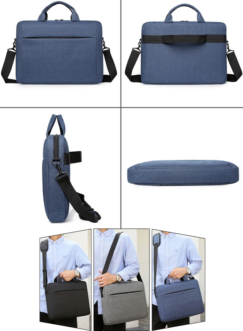 Qiccijoo Laptop Bag Computer Cases 15.6 Inch Briefcase for Men Women Laptop Case Shoulder Bag with Strap Computer Bag Messenger Bag for Travel/Business(Blue) - Image 3