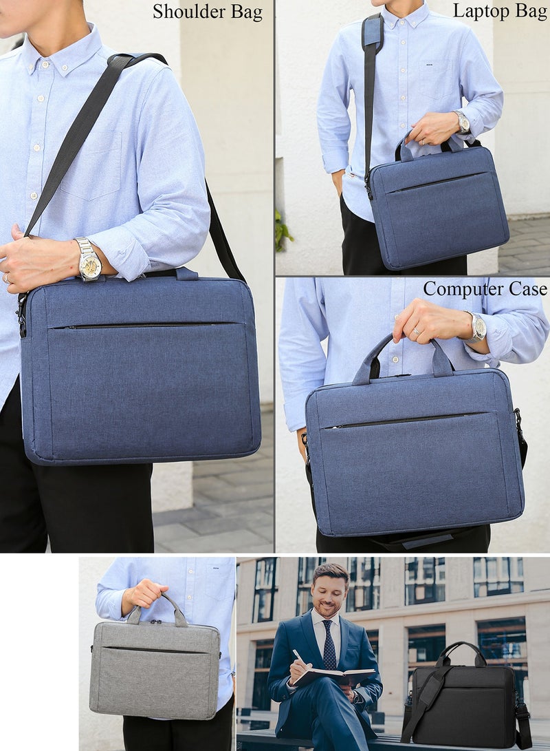 Qiccijoo Laptop Bag Computer Cases 15.6 Inch Briefcase for Men Women Laptop Case Shoulder Bag with Strap Computer Bag Messenger Bag for Travel/Business(Blue) - Image 4