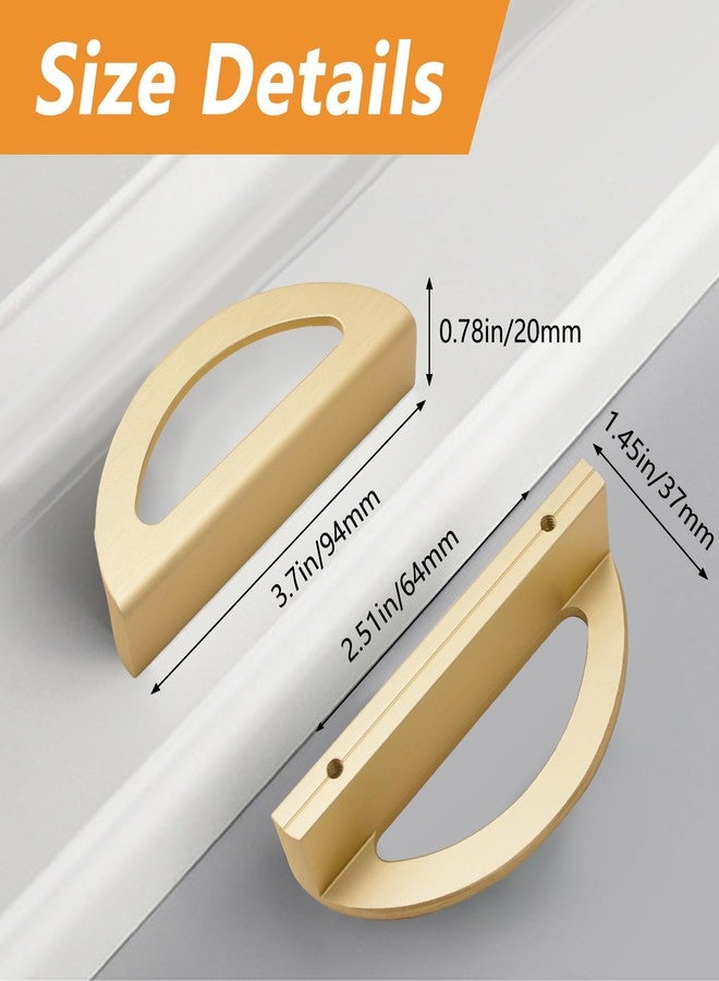 MOROBOR Half Moon Drawer Handles, 6PCS Brushed Gold Hollowed Semi-Circular Pulls Space Aluminum Wardrobe Drawer Hardware Modern Simple Double Hole Handle for Drawer Cabinet Wardrobe - Image 2