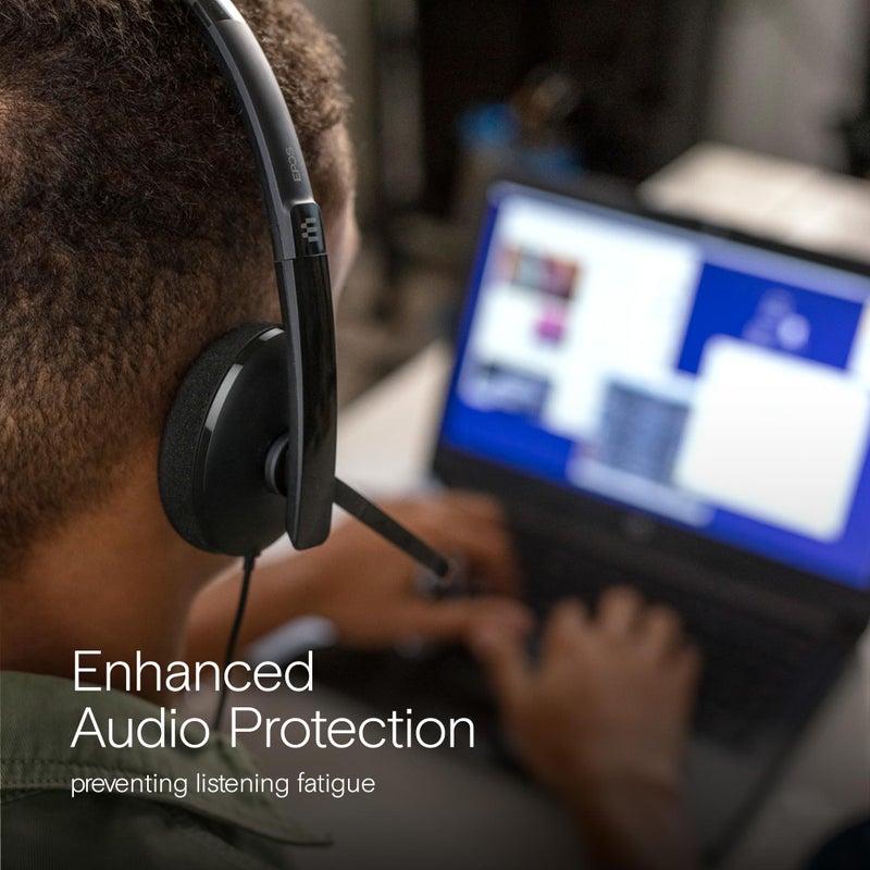 EPOS Adapt 160 USB II - Wired, Double-Sided, UC Optimized Headset with USB Connectivity - Superior Stereo Sound - Enhanced Comfort - Call Control - Black - Image 2