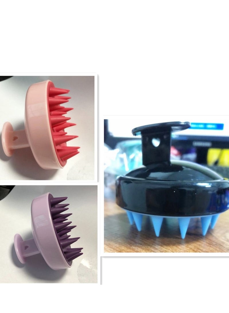 3 قطع مدلك الشعر فروة الرأس فرشاة شامبو للاستحمام، الغسيل فروة الروة مع شعيرات السيليكون الناعمة لنمو الشعر وعلاج القشرة