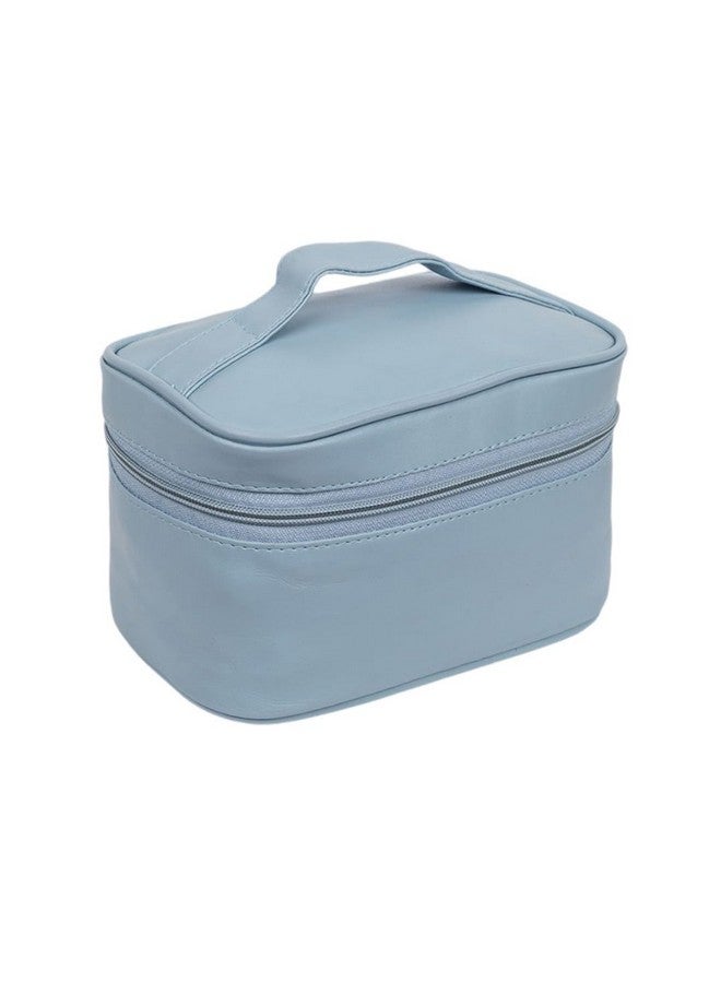 QIPS Large Cosmetic Makeup Kit Storage Organizer| Travel Toiletry Vanity Bag with Big Compartment| Makeup Brush Holder|Jewellery Organizer|Waterproof (Blue) - Image 1