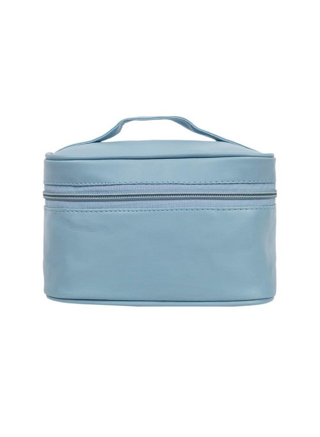 QIPS Large Cosmetic Makeup Kit Storage Organizer| Travel Toiletry Vanity Bag with Big Compartment| Makeup Brush Holder|Jewellery Organizer|Waterproof (Blue) - Image 2