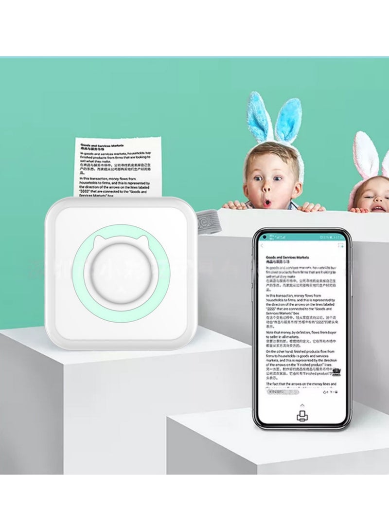 أواسيس لينك طابعة صور الكل في واحد، طابعة محمولة متعددة الوظائف، طابعة صغيرة فورية، تدعم اتصال بلوتوث الهاتف الذكي، 3 أوراق ملونة + 5 ملصقات + 5 أوراق عادية + قلم ملون + ملصق عشوائي * 1 - Image 2