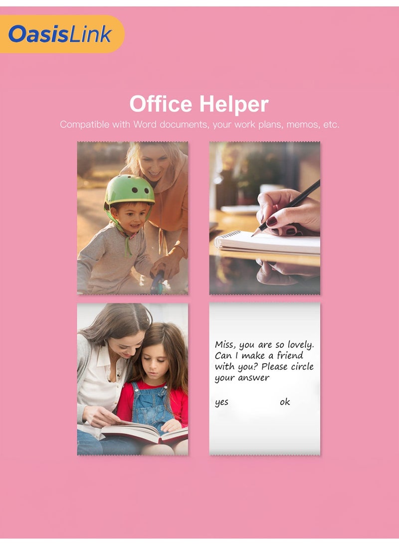 أواسيس لينك طابعة صور الكل في واحد، طابعة محمولة متعددة الوظائف، طابعة صغيرة فورية، تدعم اتصال بلوتوث الهاتف الذكي، 3 أوراق ملونة + 5 ملصقات + 5 أوراق عادية + قلم ملون + ملصق عشوائي * 1 - Image 3