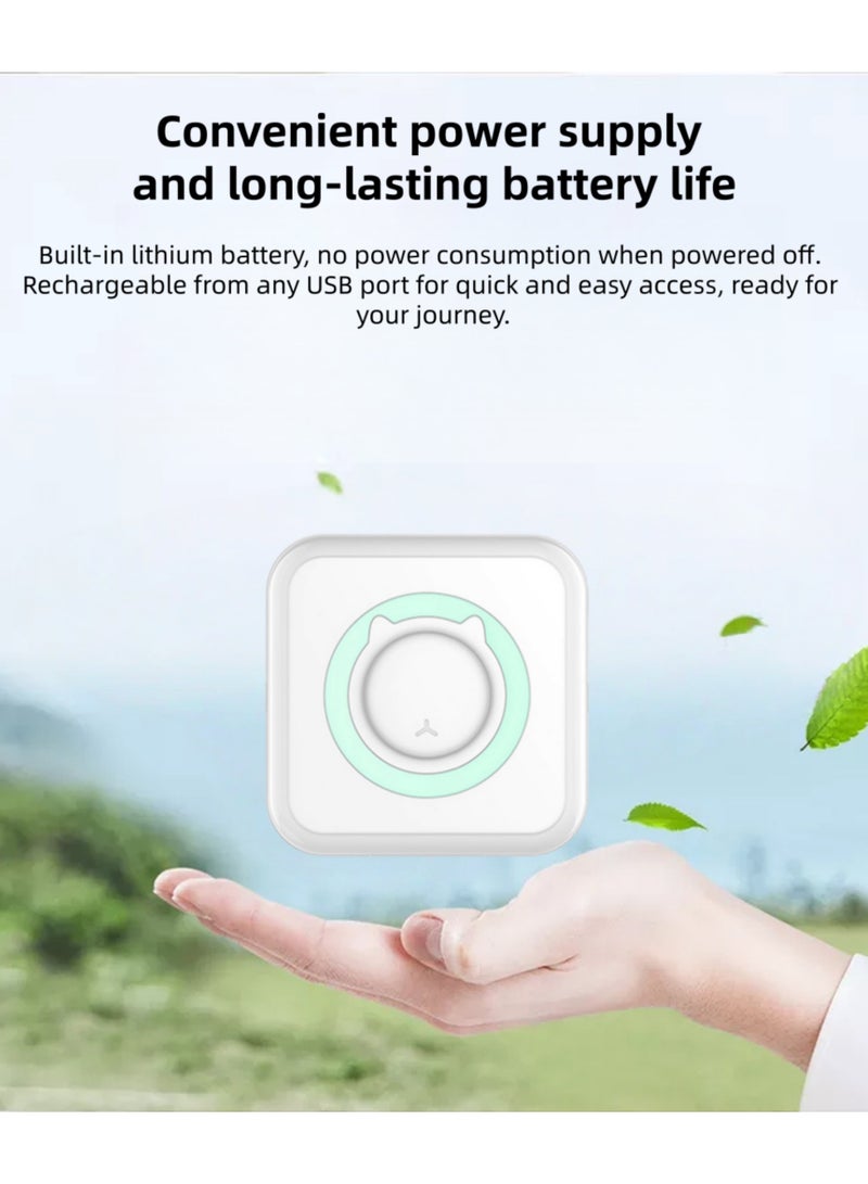 أواسيس لينك طابعة صور الكل في واحد، طابعة محمولة متعددة الوظائف، طابعة صغيرة فورية، تدعم اتصال بلوتوث الهاتف الذكي، 3 أوراق ملونة + 5 ملصقات + 5 أوراق عادية + قلم ملون + ملصق عشوائي * 1 - Image 5