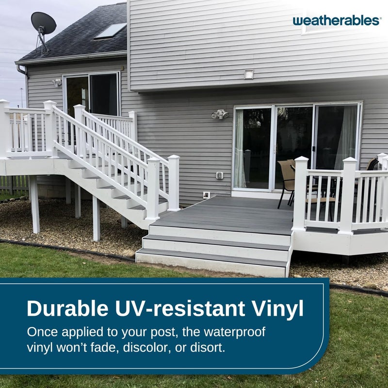 WEATHERABLES 5x5 Post Sleeve – Weatherproof Premium Outdoor Vinyl Post Cover for Lasting Durability and Easy Installation on Decks, Patios, Porches or Mailbox Posts (5" x 5" x 60", White) - Image 5