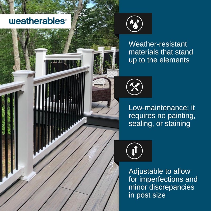 WEATHERABLES 5x5 Post Sleeve – Weatherproof Premium Outdoor Vinyl Post Cover for Lasting Durability and Easy Installation on Decks, Patios, Porches or Mailbox Posts (5" x 5" x 60", White) - Image 4