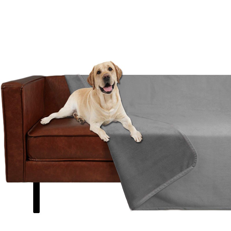 Ameritex Pet Bed Blanket Reversible 100% Waterproof Velvet Super Soft for Sofa and Bed (40x60 Inches, Light Grey+Grey) - Image 1