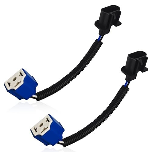 HHZL H13 Male to H4 Female LED Headlight Conversion Cable Adapter Kit Waterproof Headlight Socket Adapter Conversion Wiring Harness Connector Compatible with Jeep Wrangler TJ JK JKU 2PCS - Image 1