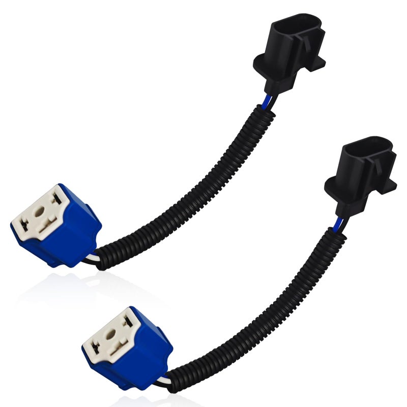 HHZL H13 Male to H4 Female LED Headlight Conversion Cable Adapter Kit Waterproof Headlight Socket Adapter Conversion Wiring Harness Connector Compatible with Jeep Wrangler TJ JK JKU 2PCS - Image 3
