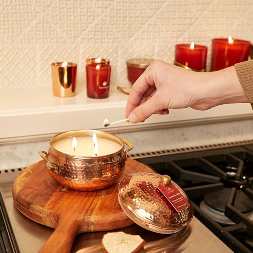 Thymes Simmered Cider Copper Candle - Warm & Spicy Apple Scented Candles for Home - Notes of Apple, Clove, and Cardamom - Luxury Gifts for Women - Fall Decor - 3 Wick (Copper Pot, 18 oz) - Image 4