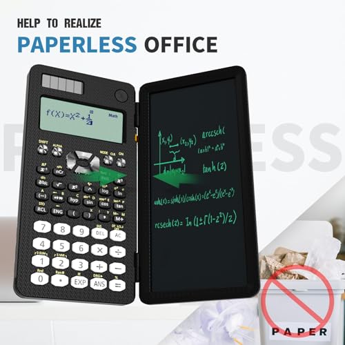 ROATEE Scientific Calculator for Students with Notepad, ROATEE Middle and High School Supplies for Students, 82 MS Foldable 2-Line Display Science Calculator with Writing Tablet, Solar and Battery Powered - Image 4
