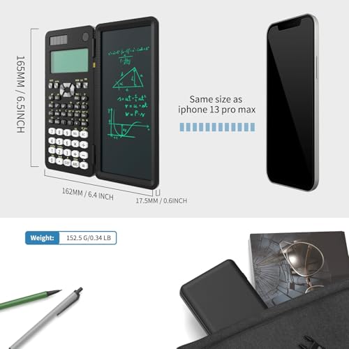 ROATEE Scientific Calculator for Students with Notepad, ROATEE Middle and High School Supplies for Students, 82 MS Foldable 2-Line Display Science Calculator with Writing Tablet, Solar and Battery Powered - Image 5