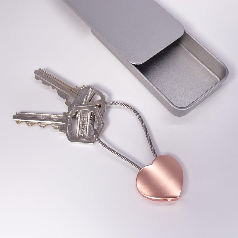 Llavero con dije de corazón con alambre de acero inoxidable, elegante llavero para mujeres y hombres, idea de regalo - Image 5