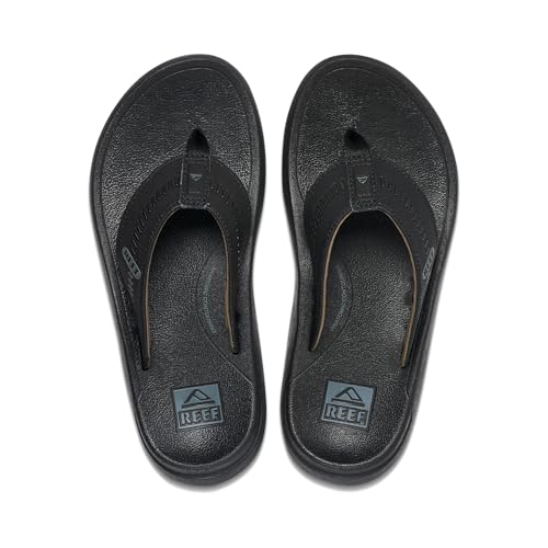 REEF Swellsole Cruiser Mens Recovery Flip Flop, Enhanced Arch Support, Water Friendly, Black/Grey, 10 - Image 4